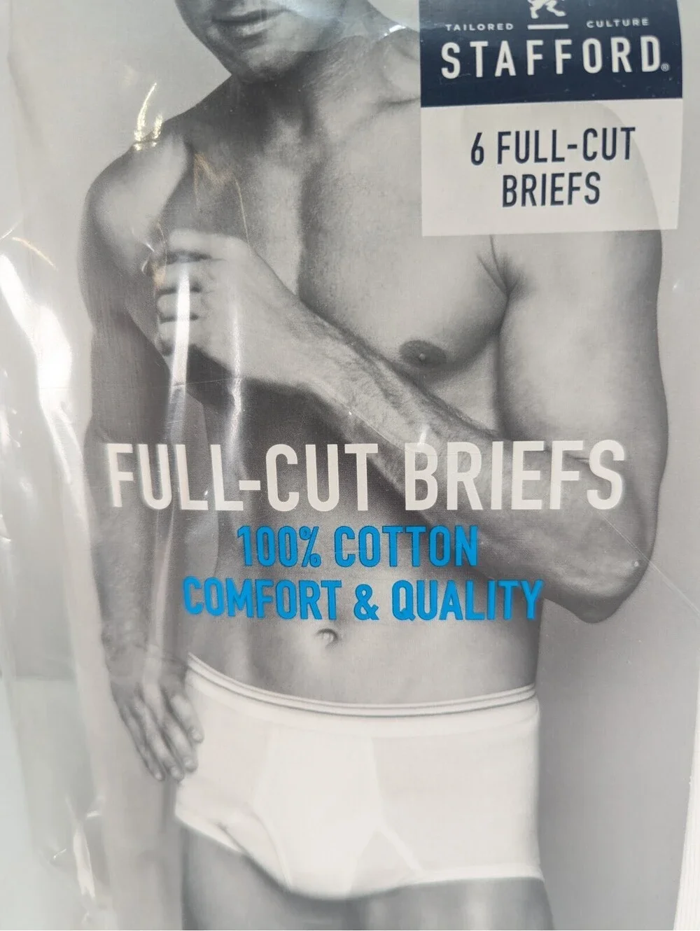 NEW Stafford Comfort Cotton (6-Pack) Men's Full Cut Briefs Size 40 Vtg White